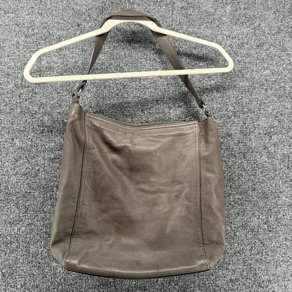FRYE Soft Leather Bag Lena Gray Hobo Shoulder Handbag Tote Purse Boho Western - Picture 5 of 12